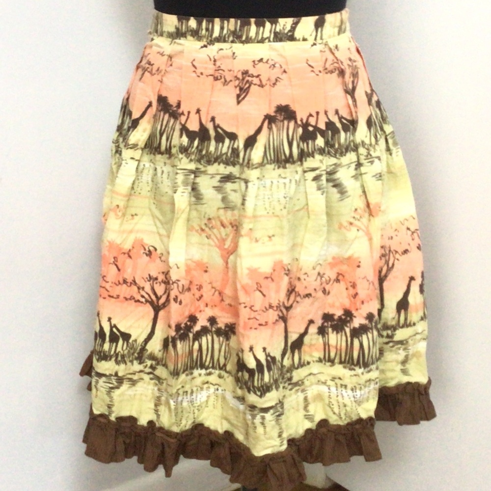 Vintage Telluride Clothing Co. Safari Giraffe Skirt Sz4